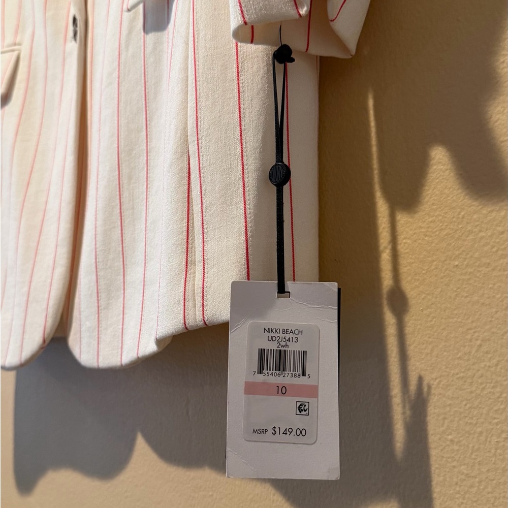 DKNY White and Pink Striped Blazer - Picture 3 of 5